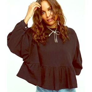 Free People Wildcat Black Crop Top S